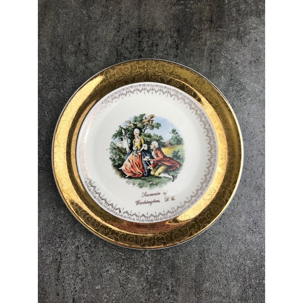 Capital Souvenir 22K Gold Trim Collector Plate Embossed Washington DC